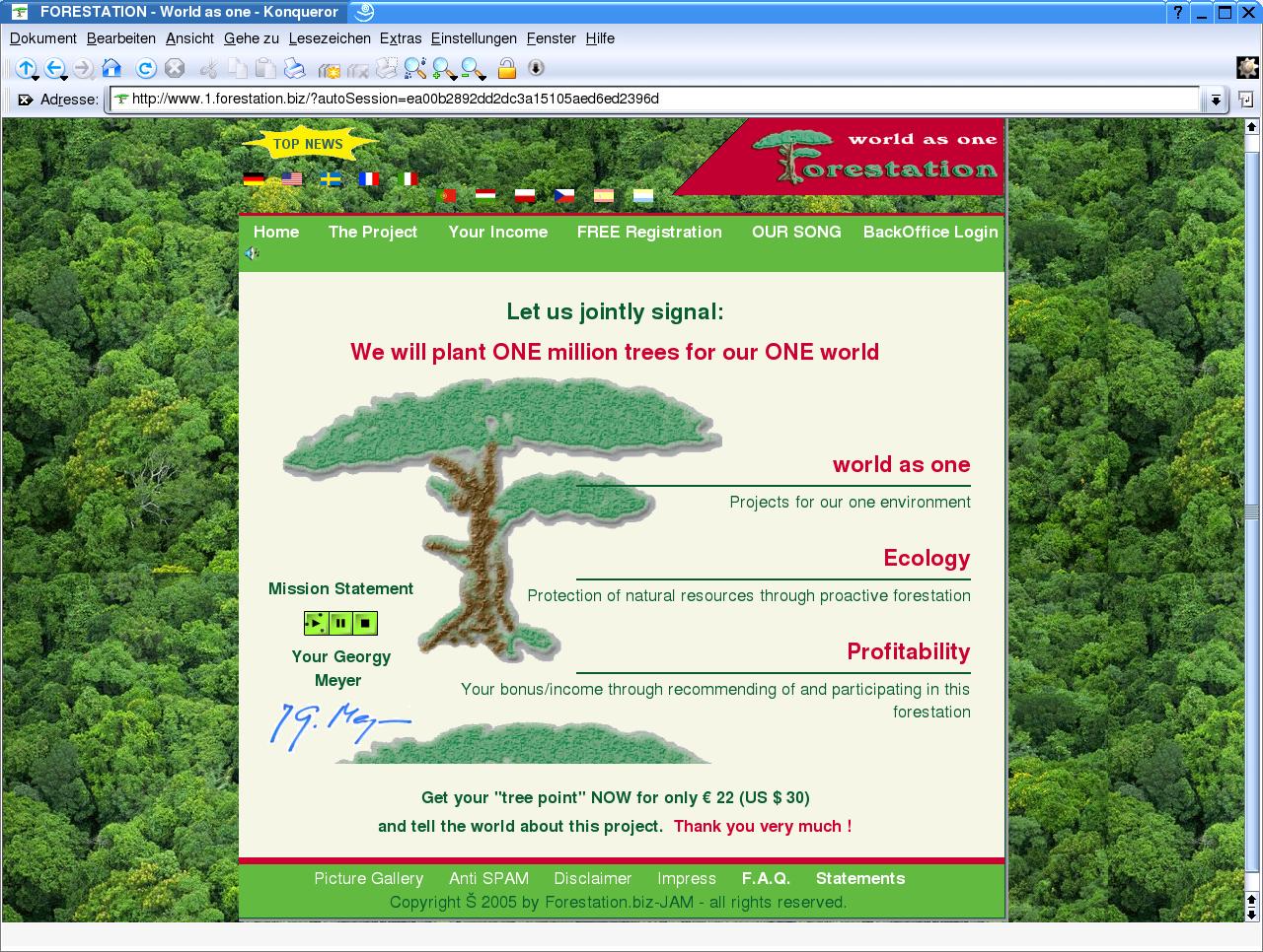 Homepage von forestation.biz