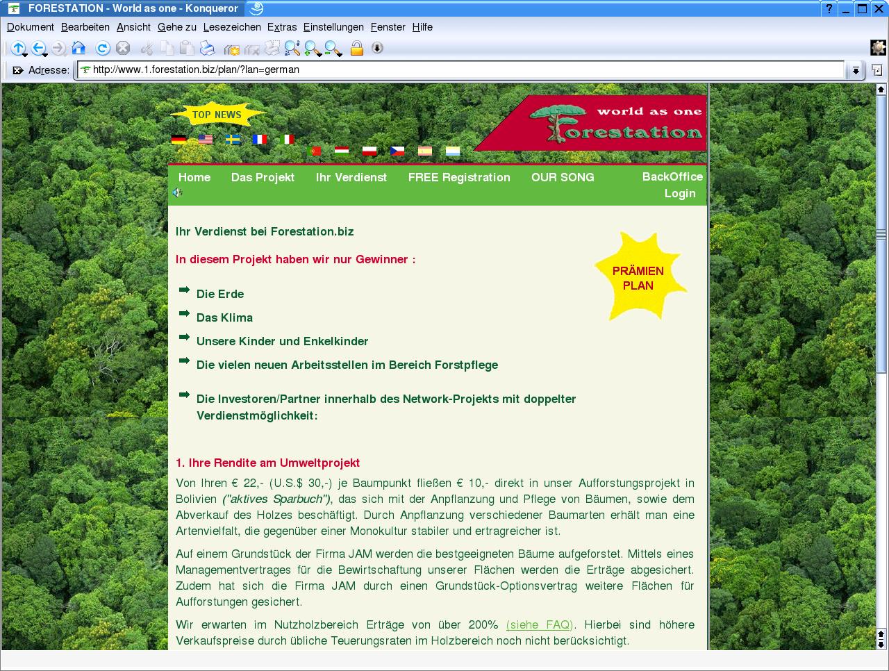 Reklame, 1. Teil, von forestation.biz
