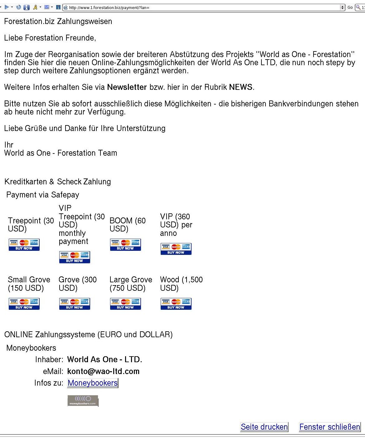 die neuen Konten von World as one Ltd. border=